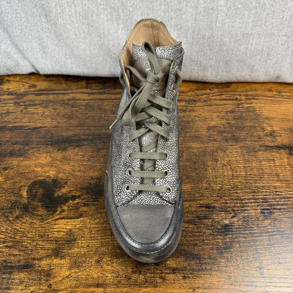 Candice‎ Cooper Dark-Gray Leather HighTop Sneakers Shoes Womens EUR 39/ US 7 - Picture 7 of 16